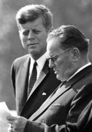 Socialist Yugoslav leader, Josip Broz Tito, with JFK 